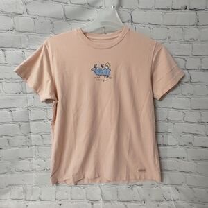 Life is Good Womens " Bath Tub" Crew Cotton T Shirt Large